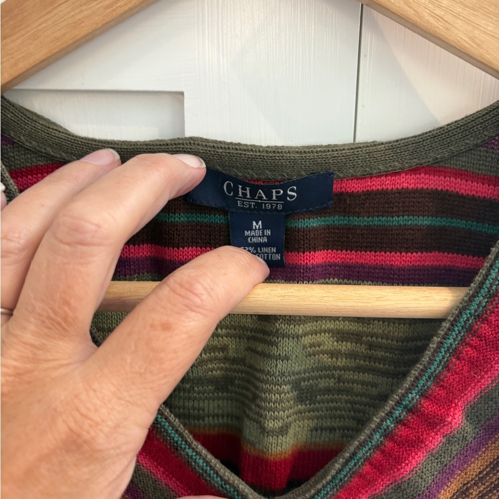 Chaps (Ralph Lauren) striped knit top - Picture 3 of 5